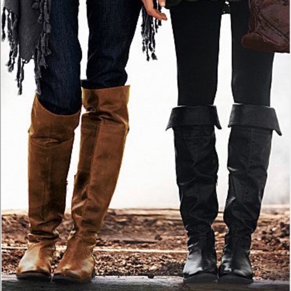 Frye Shirley Over the Knee Ash/Tan Leather Boot - Picture 3 of 16